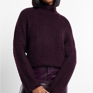 Cable knit turtleneck